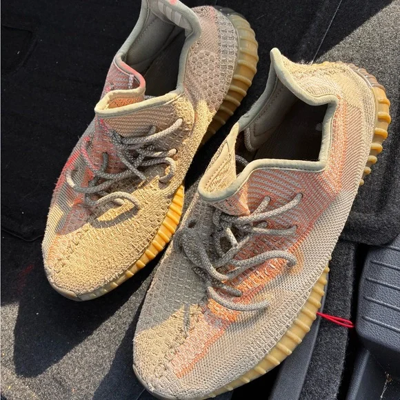 Yeezy Tan Orange Sneakers with Ribbed Sole